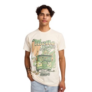 TMNT Classic Retro Cartoon Turtle Racing Men's Sand Crew Neck Short Sleeve T-shirt - 1 of 4