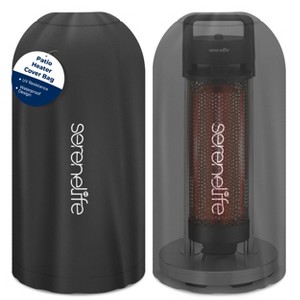 SereneLife Heavy-Duty Patio Heater Cover Bag for Model SLOHT24 - UV-Resistant and Waterproof - Black - 1 of 4