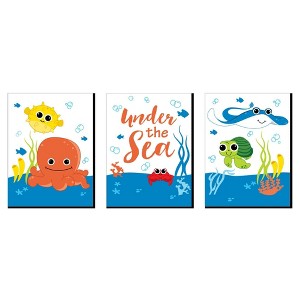 Big Dot of Happiness Under the Sea Critters - Nursery Wall Art and Kids Room Decorations - Christmas Gift Ideas - 7.5 x 10 inches - Set of 3 Prints - 1 of 4