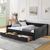 Lyngins Daybed,Upholstered Button Tufted Sofa Bed with 2 Drawers,Waved Shape Arms with Copper Nail,Bed Frame for Bedroom,Living Room - 2 of 4