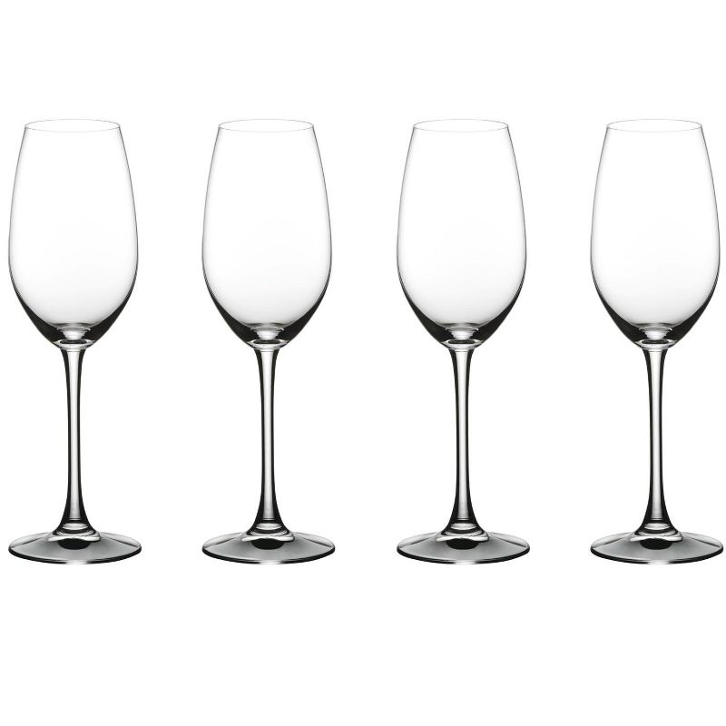 Nachtmann ViVino 9-Ounce Champagne Flutes, Set of 4, Stemmed Glassware, Made of Crystal Glass, Sparkling Wine Glass, Clear, Dishwasher Safe, 1 of 7