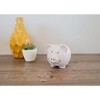 Nat & Jules Smiling Chubby Pig Matte White 7 x 5 Ceramic Coin Money Piggy Bank - 4 of 4