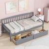 Twin Size Pine Wood Daybed with 2 Storage Drawers & 10-Slat Support, Space-Saving Sofa Bed for Kids, Guests or Small Spaces - ModernLuxe - 3 of 4