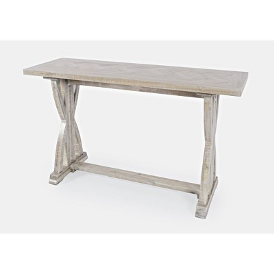Fairview 52'' Distressed Acacia Chevron Transitional Sofa Table