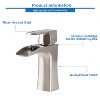 PAGED Waterfall Bathroom Faucet Single Handle Brass Faucet with Drain, 1-Hole Faucet for Bathroom Sink - 3 of 4