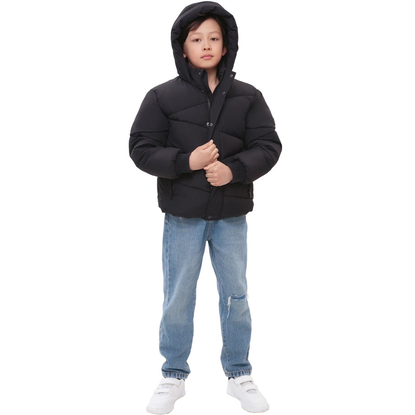 Куртка Rokka&Rolla Grid Winter Coat Fleece Lined Jacket-Black для мальчиков, цвет: Чёрный — фото 5
