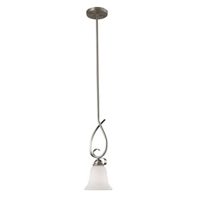 Brighton Brushed Nickel Mini Pendant with White Glass Shade