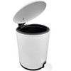 Home Mart Goods 10" Tall White Step Garbage Can with Removable Inner Bucket, Soft-Close Metal Waste Basket with Foot Pedal - 3 of 4