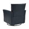Set of 2 Eva Genuine Leather Swivel Rocker Armchair with Nailhead Trims for Living Room | ARTFUL LIVING DESIGN - 4 of 4
