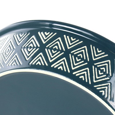 Deep Blue 10-Inch Hand Painted Stoneware Pie Dish