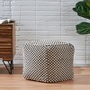 Christopher Knight Home Waite Boho Handmade Fabric Cube Pouf, Black/Natural - 2 of 4