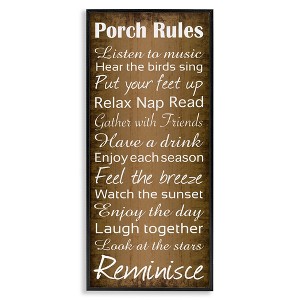 Stupell Industries Porch Rules Country Rustic, 13" x 30" - 1 of 4