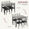 Dining Table for 4, Square kitchen Dinner Table Sets with 4 Upholstered Chairs, Space Saving Wood Modern Dinner Table , Dining Room Furniture - 4 of 4