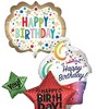 LoonBalloon 14 Inch Birthday Theme Minishape Stick Balloons (16 Pack)- Pre-Inflated - 2 of 3