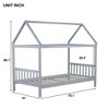 CAVINAS Twin Size House Shaped Bed Modern Wooden Bed Frame with Headboard and Footboard for Bedroom - 4 of 4