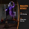 Joyfy 96'' Halloween Outdoor Decorations, Animated Flying Witch on Broom with Light Eyes and Scary Voice for Outside Yard Lawn Haunted House Decor - 4 of 4