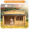 Wooden Dog House, Dog Crate For large dog breeds, Cabin Style Raised Dog Shelter with Asphalt Roof - 2 of 4