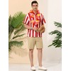 Lars Amadeus Men's Summer Irregular Printed Camp Collar Short Sleeves Button Down Hawaiian Shirt - 3 of 4