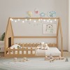 1 Full Bed Frame, Solid Wood House Bed with Fence and Window, No Box Spring Needed - Baofuwish - 2 of 4