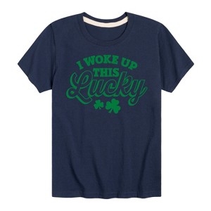 Boys' - Instant Message - St. Patrick's Day I Woke Up this Lucky Short Sleeve Graphic T-Shirt - 1 of 3