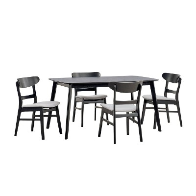 Christopher Knight Home 5pc Bryner Upholstered Dining Set Black/Light Gray