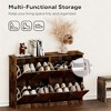QingMoon Hidden Shoe Cabinet, Wood Slim Narrow Shoe Rack with 4 Flip Drawers and Adjustable Shelves for Entryway, Foyer and Hallway - 2 of 4