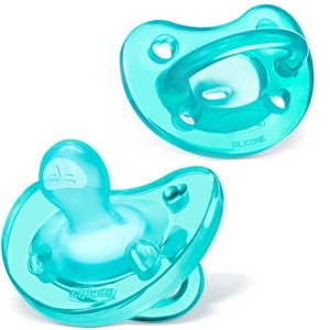 Chicco PhysioForma Soft Silicone Pacifier - Teal 0-6m 2pc, Blue