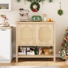 Farmhouse Console Table, Sofa Table with 2-Door, Entryway Table with Storage Shelf, Hallway Table - 2 of 4