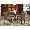 HomeStock 5-Pc Mahogany Finish Solid Wood Top Dining table with 4 Chairs with Drop Leaf - 2 of 4