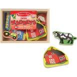 Melissa & Doug Wooden Farm Magnets with Wooden Tray - 20pc