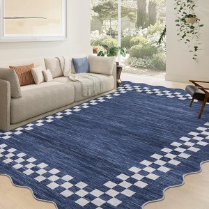 Washable Area Rug for Living Room, Modern Floor Rug with Non Slip Backing, Low Pile Stain Resistant Floor Carpet for Dorm Office Decor - 1 of 4