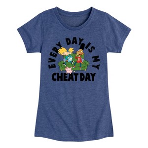 Girls' - Hey Arnold! - Cheat Day Fitted Short Sleeve Graphic T-Shirt - 1 of 4