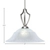 Toltec Lighting Zilo 1 - Light Pendant in  Graphite with 20" White Marble Shade - 2 of 2