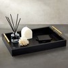 Juvale Decorative Wood Serving Tray with Handles and Coasters, Black, 16.5 x 12.2 x 3.1 In - 3 of 4