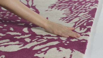 Hand-Tufted Bella Square Wool Area Rug in Beige & Blue, 5' x 5'