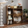 Kids Bookshelf and Toy Storage Organizer, 3-Tier Toddler Bookshelf Wooden Bookcase, 5 Cube Double Sided Toy Storage Display,for Kids Room - 2 of 4
