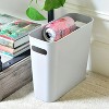 LunaLulinlk Gray 1.5 Gallon Slim Trash Can, Plastic Trash Can, Small Trash Can with Handle - 3 of 4