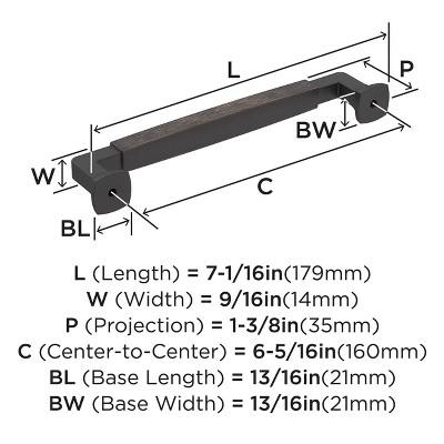 Oil Rubbed Bronze 6-5/16" Cabinet Drawer Pull with Mounting Hardware