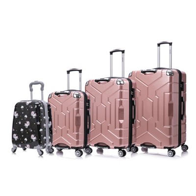 BEAFUP 4-Piece PC Material Hard Shell Luggage Set with Spinner Wheels and TSA Lock - 20", 24", 28" Lightweight Suitcases for Travel