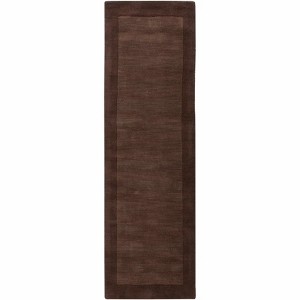 Hauteloom Bordered Solid Brown Wool Rug - 1 of 4