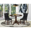 3-Piece Antique Walnut Finish Solid Wood Top-Round Dining Room Set -Seats 4 - 2 of 4