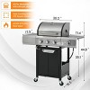 Stainless Steel 3-Burner Propane Gas Grill with Side Burner, Large Cooking Area, and Electronic Ignition for Outdoor BBQ & Camping-Coolbibila - 4 of 4