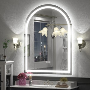 Apmir Super Bright 192 LEDs/m LED Lighted Anti-Fog Tempered Glass Arched Bathroom/Vanity Mirror with ETL & 3-Year Warranty - 1 of 4