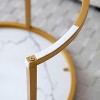 Okak Simple Round Set 2 Coffee Table Side Tables Patio End Table Nightstand Marble Pattern Nesting Outdoor&Indoor for Yard Bedroom Apartment, Yellow - 4 of 4