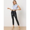 Allegra K Women's Round Neck Party Sleeveless Holographic Crop Metallic Tank Top - 4 of 4