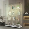 64.88"H Tempered Glass Display Cabinet with Bluetooth LED Light, Lockable Door & Casters for Living Room, Bedroom - 3 of 4