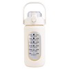 NewHome "34oz Motivational Glass Water Bottle with Time Markers, Straw, Silicone Sleeve & Handle for Gym" White - 2 of 4