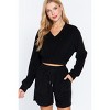 Slickblue Women's Comfy V-Neck Long Sleeve Terry Toweling Top with Elastic Hem - Color and Size Options - 2 of 4