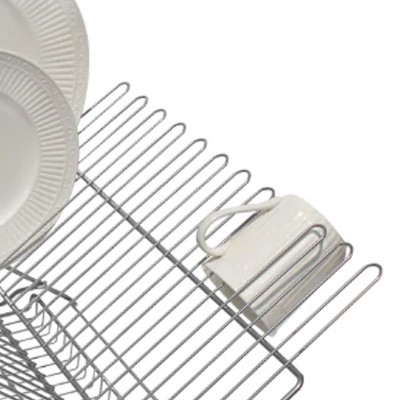 Extra-Large Silver Foldable Metal Dish Rack