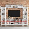 FUFU&GAGA 102'' Large Storage TV Stand,Wall Unit TV Console,Modular Entertainment Center with Hutch,Glass Door,Adjustable Shelves - 3 of 4